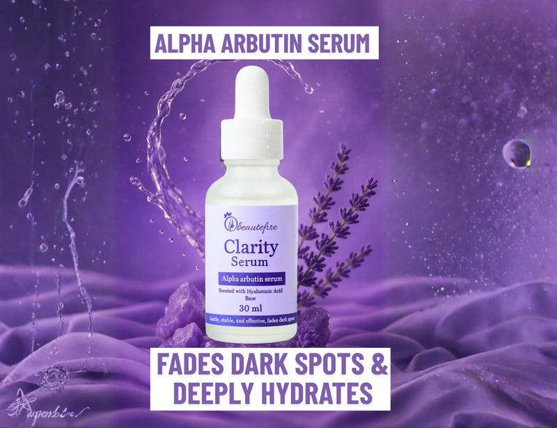 beautefire Clarity Alpha Arbutin Serum ā brightening skincare that fades dark spots, deeply hydrates, and evens skin tone.