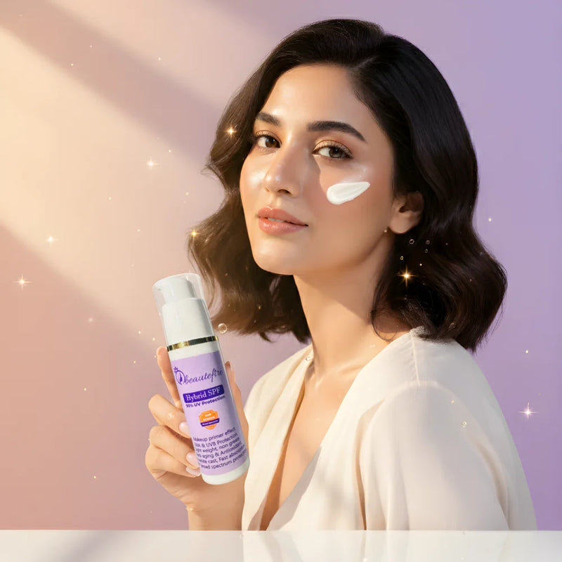 Beautefire Hybrid SPF 95% UV Protection ā lightweight daily sunscreen that hydrates, protects, and leaves no white cast.