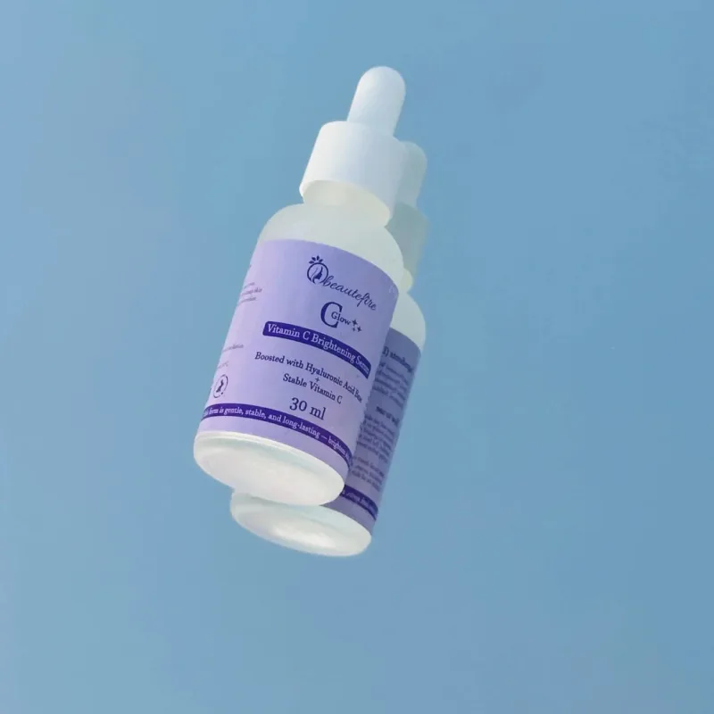 C Glow Vitamin C serum in a morning skincare routine with sunscreen